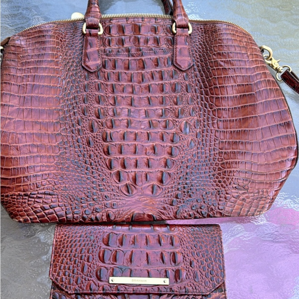 Brahmin Duxbury Satchal with matching wallet bundle